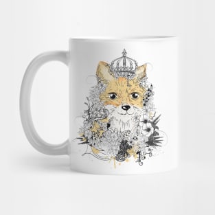 small fox with a floral crown Mug